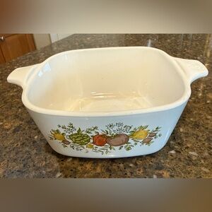 Corning Ware P-43-B casserole dish in spice of life pattern. 2.75  cup